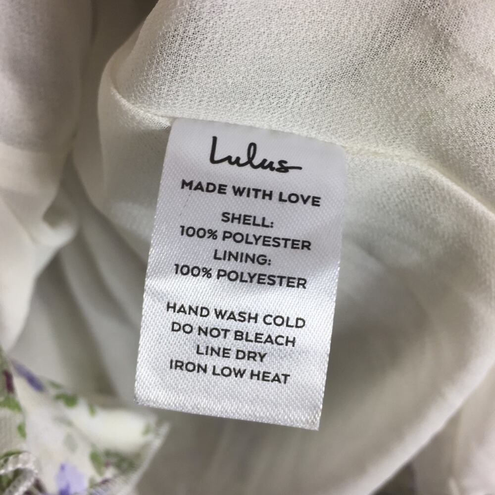 Lulus Love Bloom Cream Floral Print Ruched Off-the-Shoulder Mini Dress Large - Picture 6 of 15